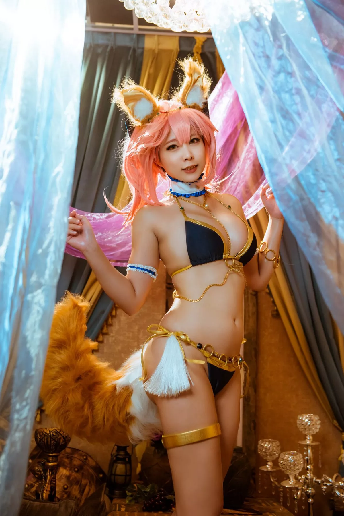 Xgyw.Org_COS福利阿班班班班玉藻前主题私房狐狸装扮薄纱遮面性感内衣秀完美身材写真31P