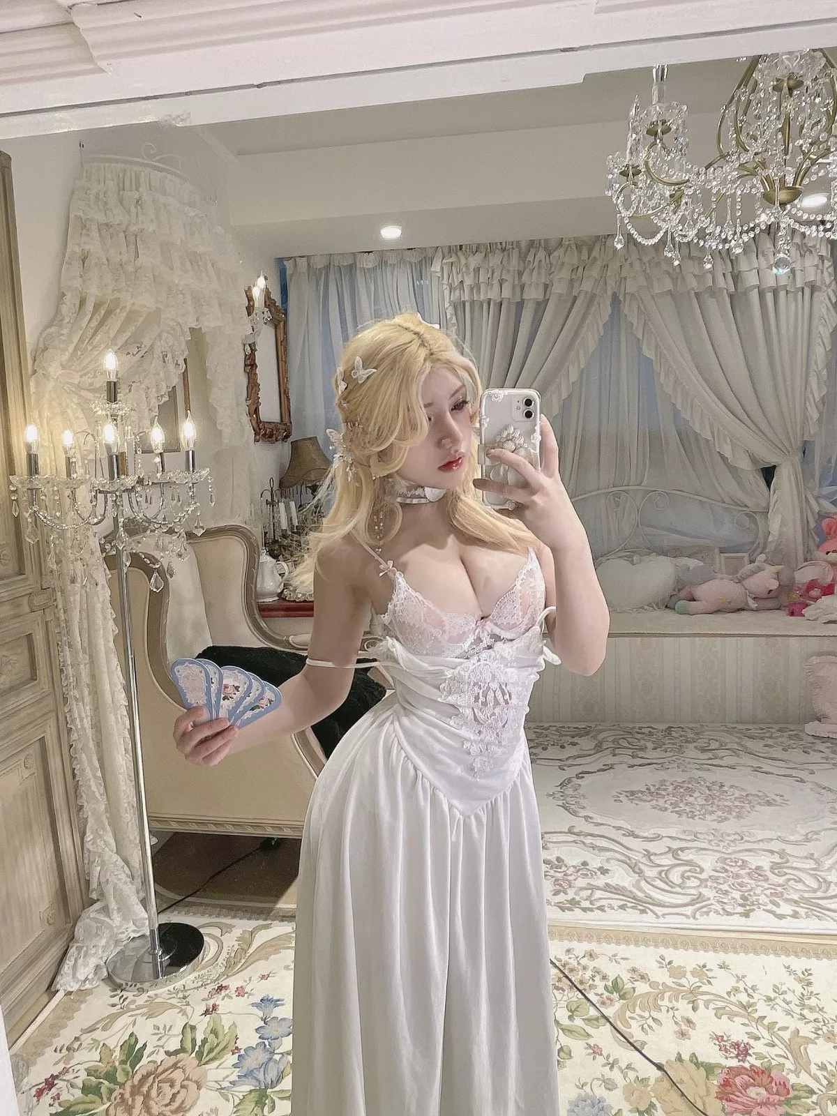 Xgyw.Org_COS福利一笑芳香沁笼中鸟主题私房白色情趣内衣秀火辣身材豪乳诱惑写真46P