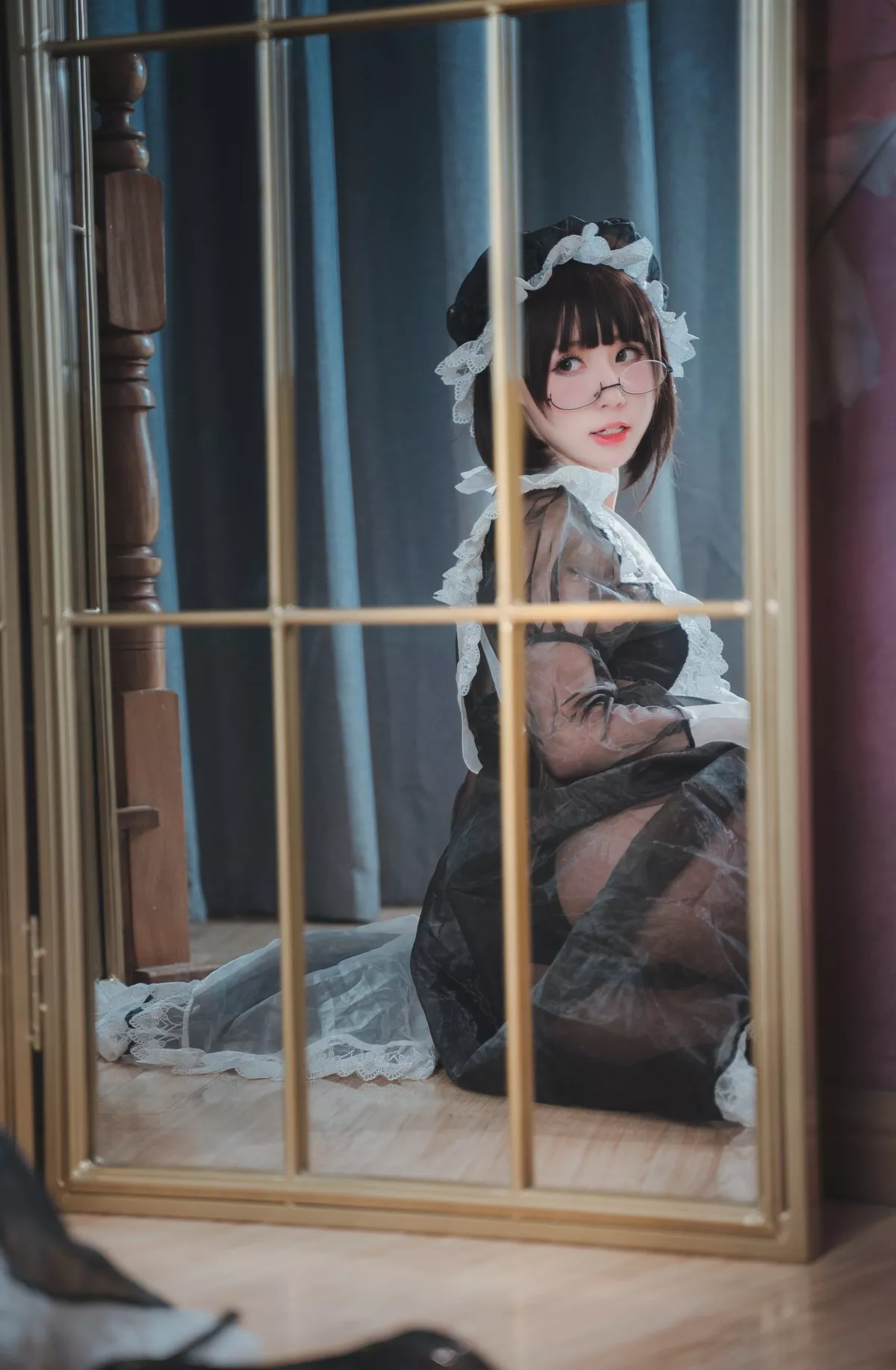 Xgyw.Org_网络美女西园寺南歌透明女仆主题私房黑色薄纱女仆装透视秀黑色内衣诱惑写真50P