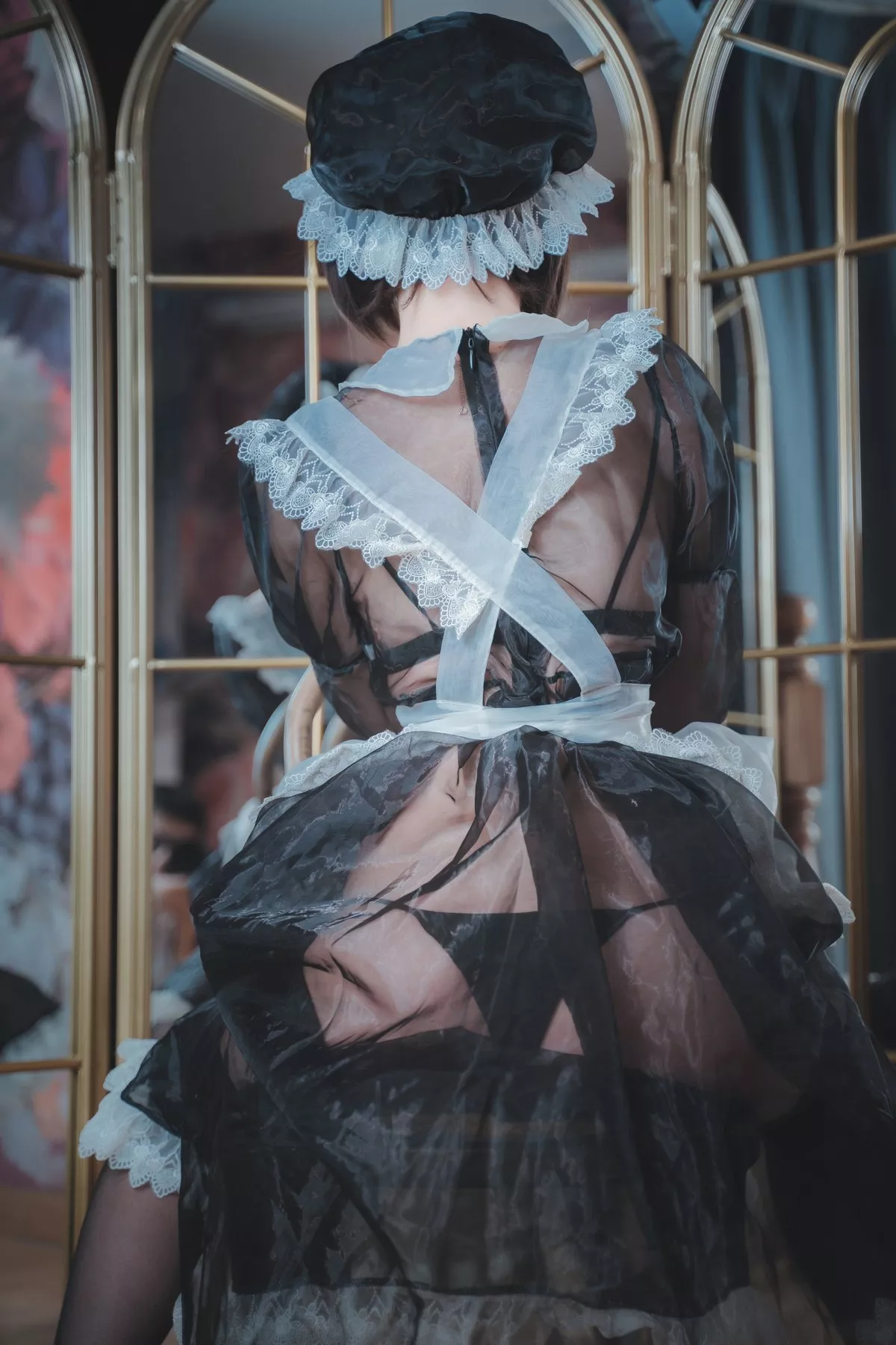 Xgyw.Org_网络美女西园寺南歌透明女仆主题私房黑色薄纱女仆装透视秀黑色内衣诱惑写真50P