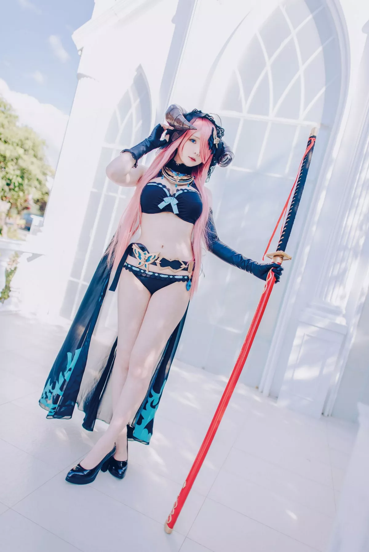 Xgyw.Org_微博妹纸霜月shimo碧蓝幻想娜尔梅亚主题美女武士装扮性感内衣迷人诱惑写真94P