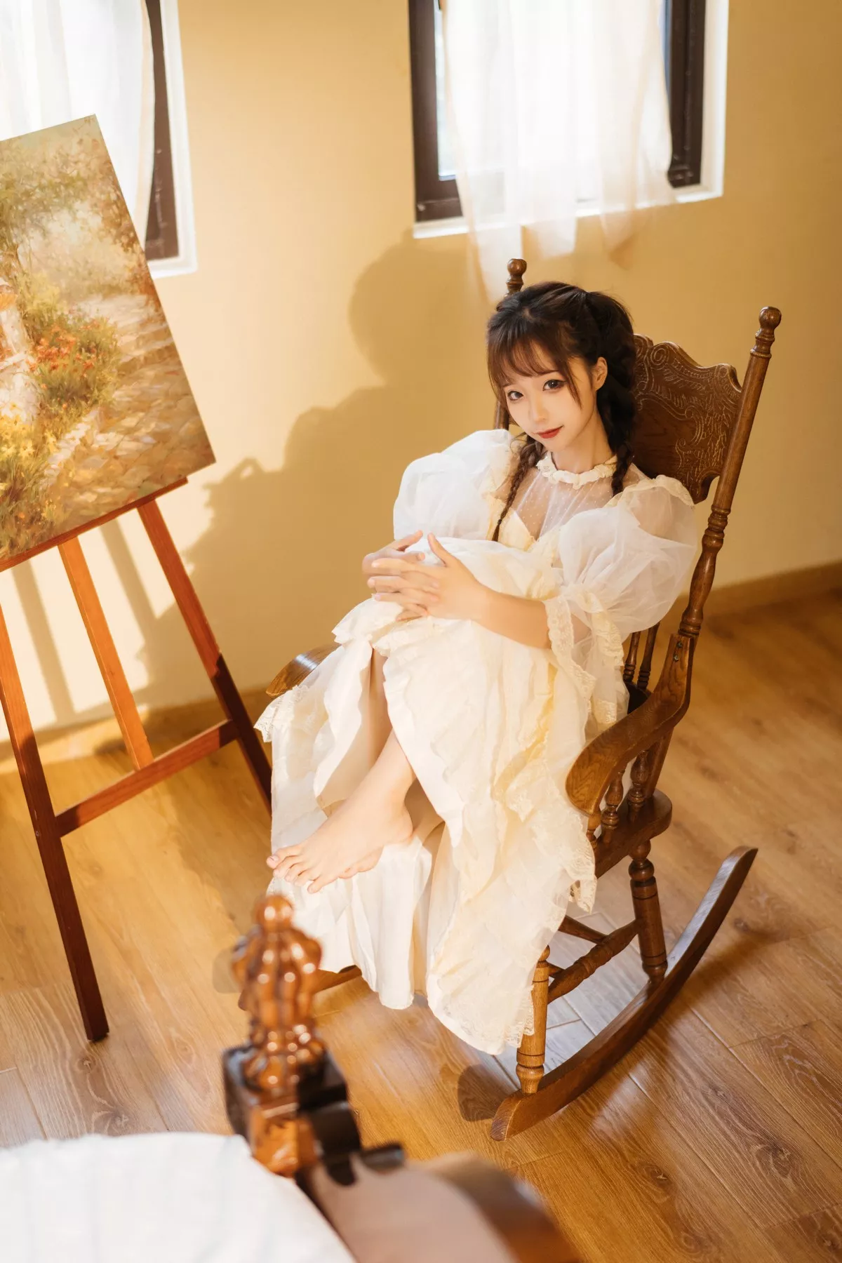 Xgyw.Org_知名动漫博主蠢沫沫古着主题私房性感白色连身裙秀完美身材靓丽迷人写真28P