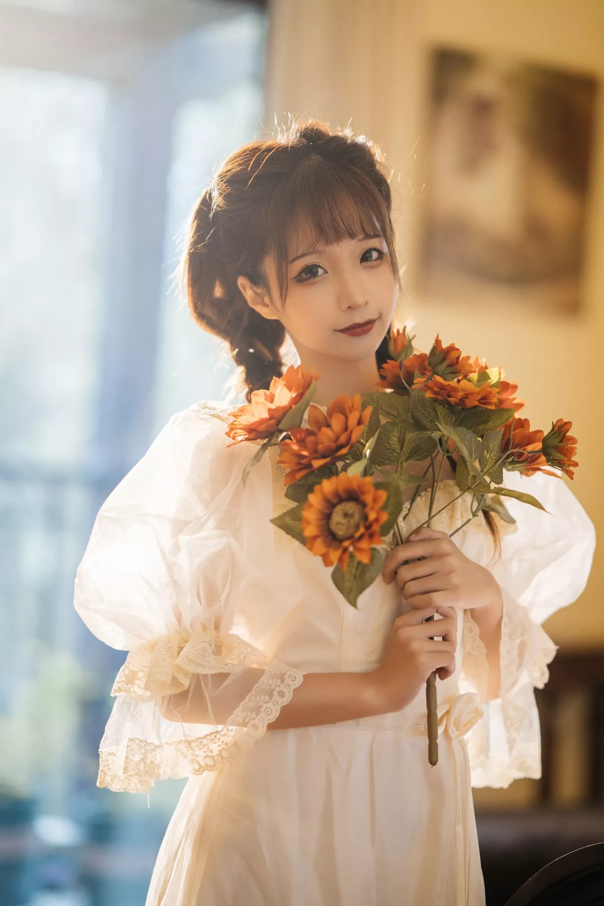 Xgyw.Org_知名动漫博主蠢沫沫古着主题私房性感白色连身裙秀完美身材靓丽迷人写真28P