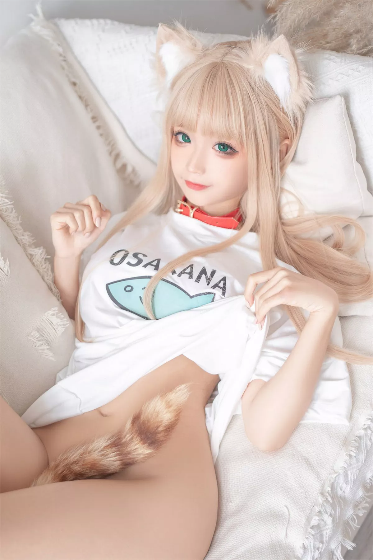 Xgyw.Org_动漫博主蠢沫沫黄豆粉主题私房性感猫女郎装扮白色短T半撩秀火辣身材诱惑写真140P