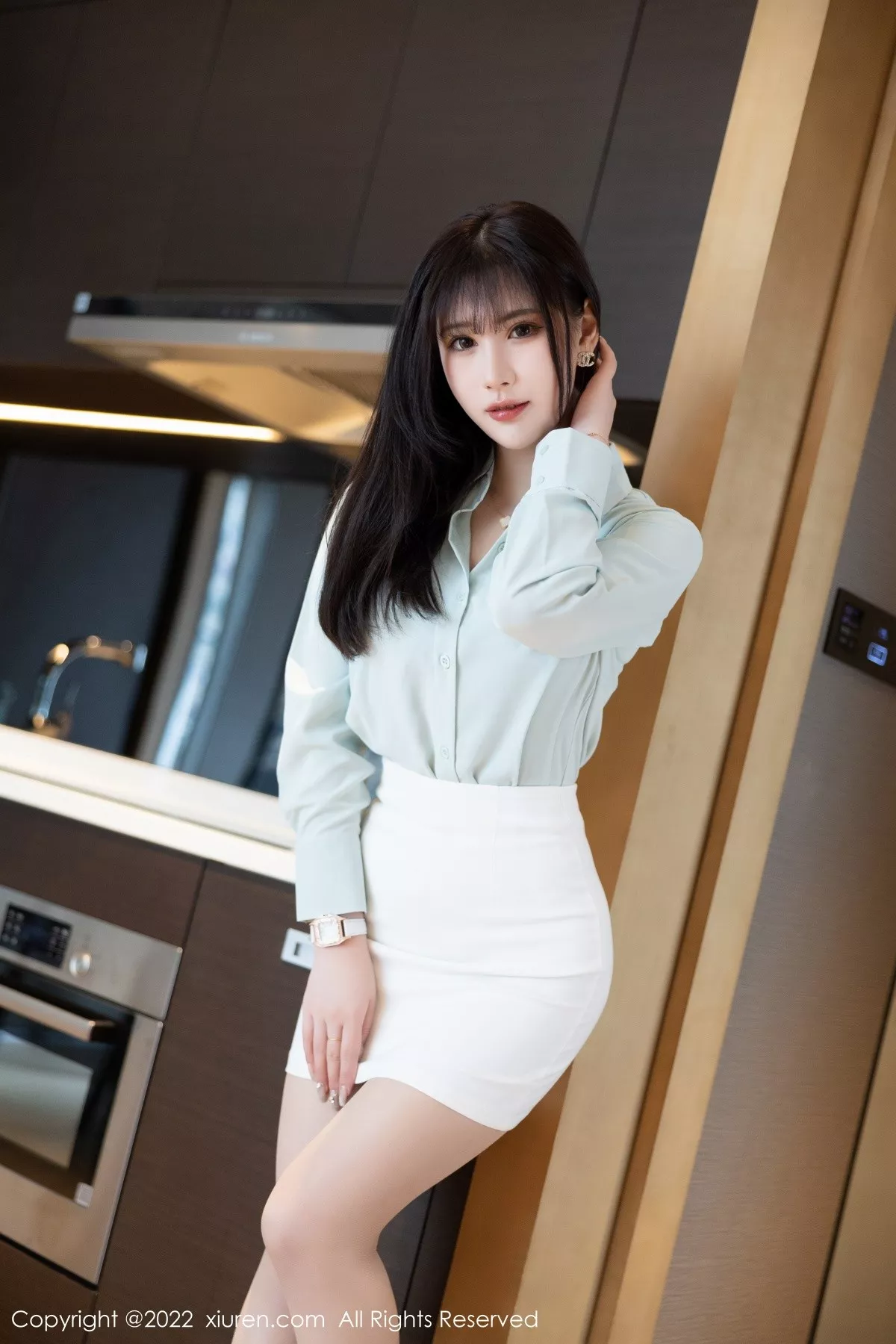 Xgyw.Org_XiuRen第5555期_模特张欣欣淡蓝色上衣配白短裙露性感内衣配原色丝袜诱惑写真80P