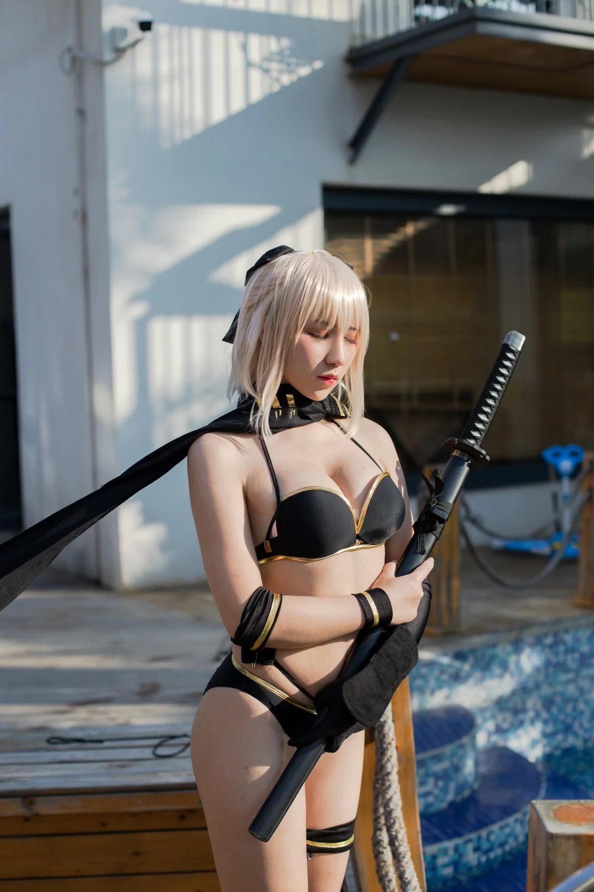 Xgyw.Org_动漫博主九曲Jean-FGO泳装本主题户外泳池性感泳装系列秀完美身材诱惑写真90P