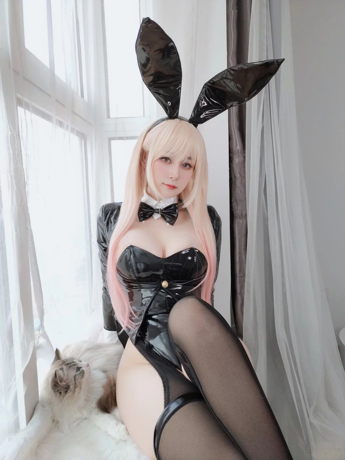 Xgyw.Org_Coser小姐姐白银喜多川海梦兔女郎主题性感黑色皮质连体衣配黑丝吊袜诱惑写真174P