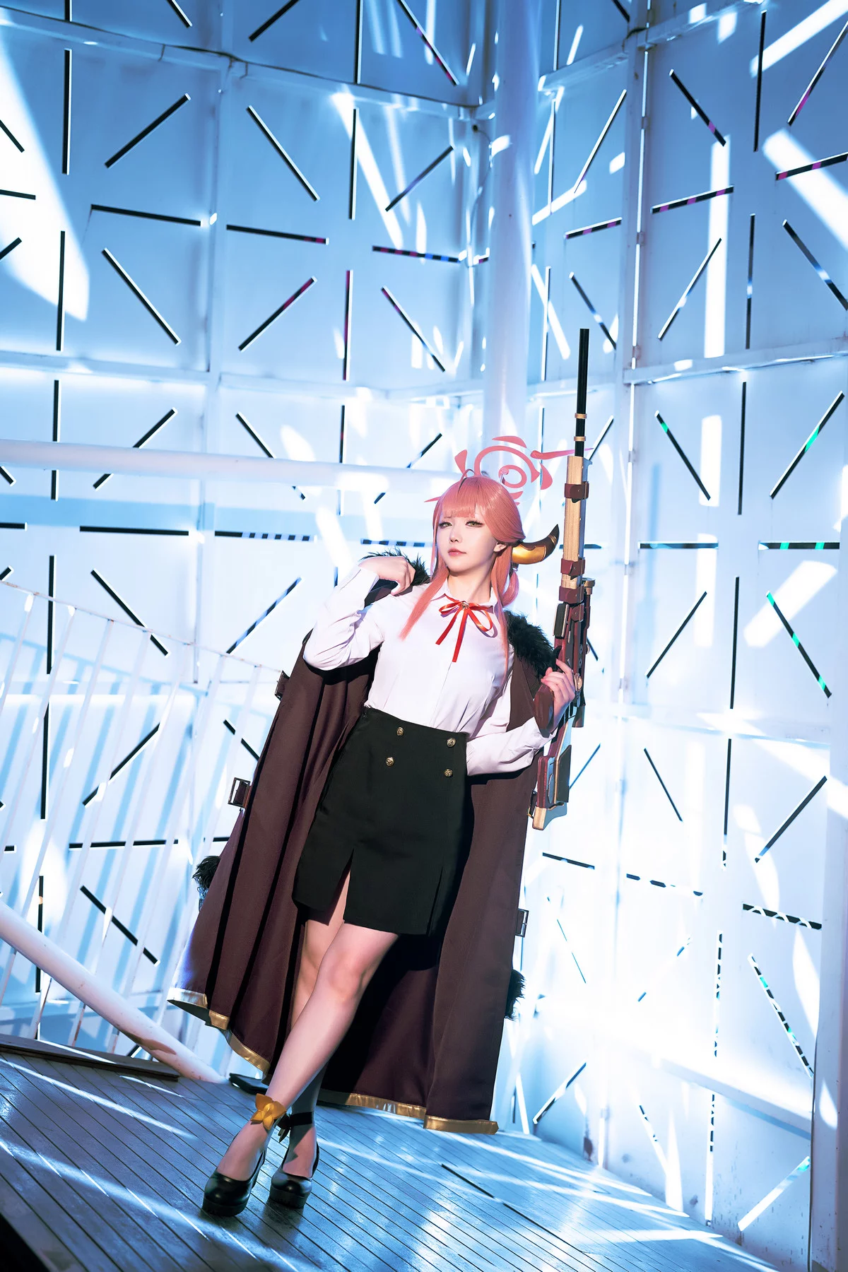 Xgyw.Org_Coser小姐姐星之迟迟炽天使克鲁鲁主题性感白T配黑短裙露黑色蕾丝内衣完美诱惑写真90P