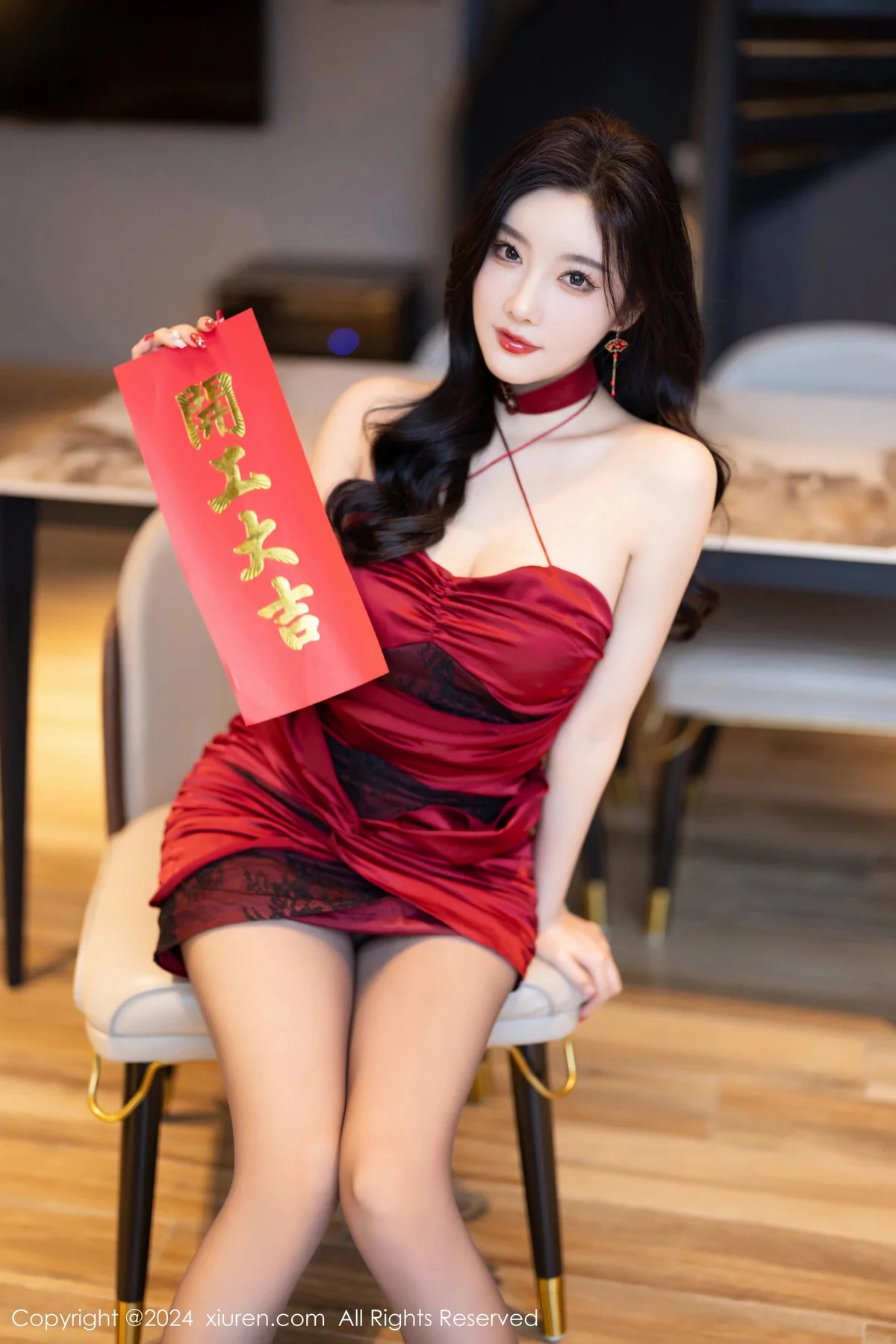 Xgyw.Org_XiuRen第8103期_女神杨晨晨Yome性感连衣短裙+红色蕾丝内衣秀完美身材诱惑写真85P