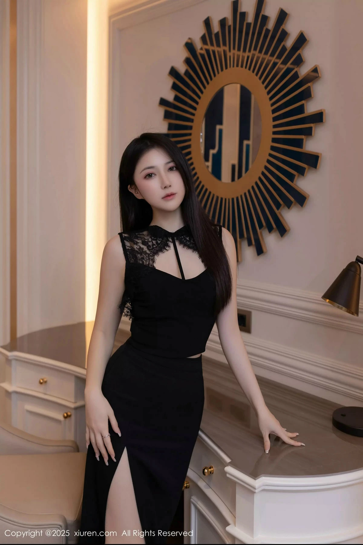 Xgyw.Org_XiuRen第9953期_模特鱼子酱Fish性感黑色连衣裙配超薄肉丝秀曼妙身姿诱惑写真80P